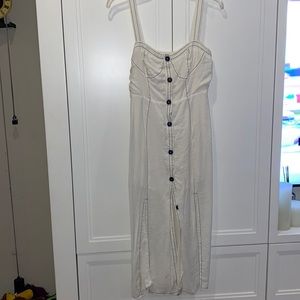 Le Lis White Button-Down Maxi Dress, SIZE S
